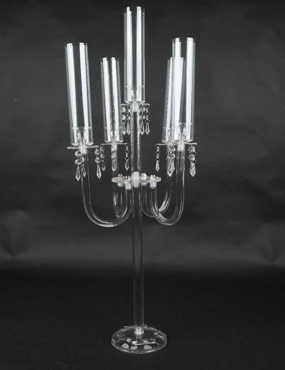 PVC Taper Candle Holder Lamp Stand 2 Layers 4+1 Size: 95cm
